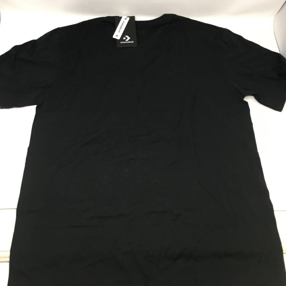 Converse Mens Graphic T-Shirt Black White Spell Out Standard Fit Cotton S New - Picture 2 of 6